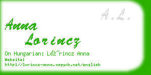 anna lorincz business card